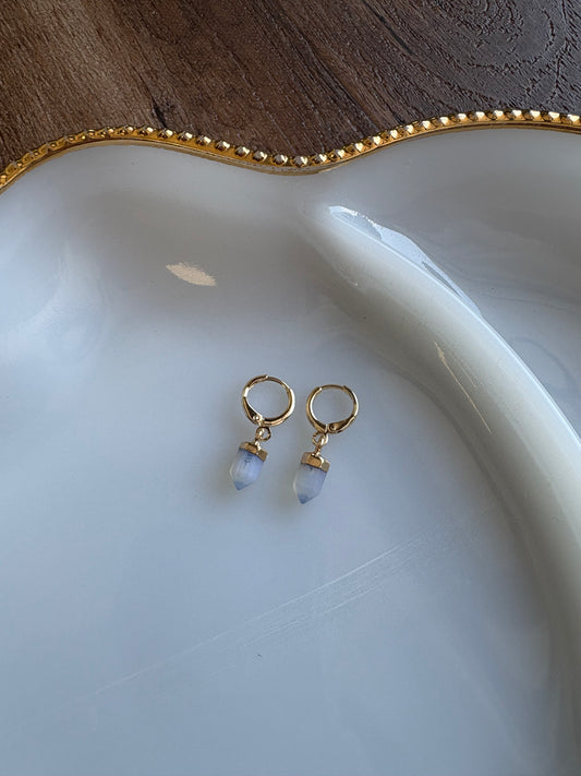 Opal Huggie Earring
