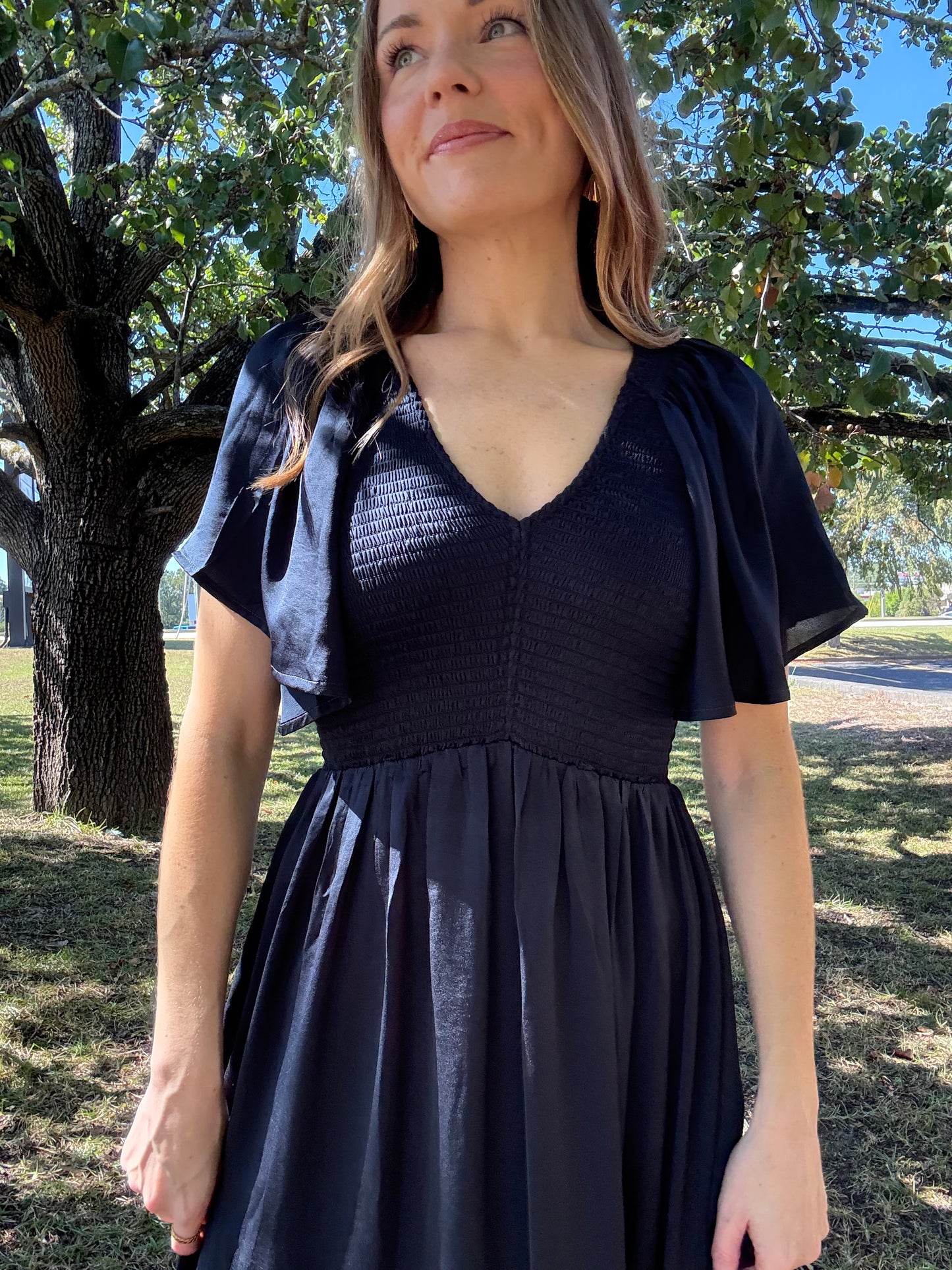 Midnight Satin Maxi Dress