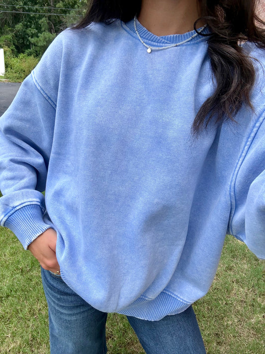 Nina Peri Blue Washed Pullover