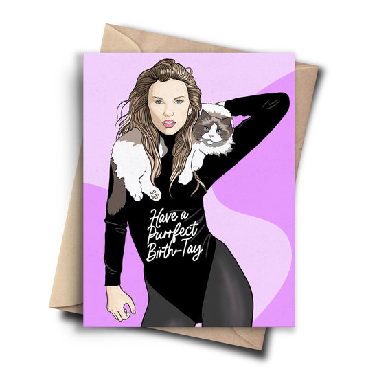 Purrfect Birth-Tay Card