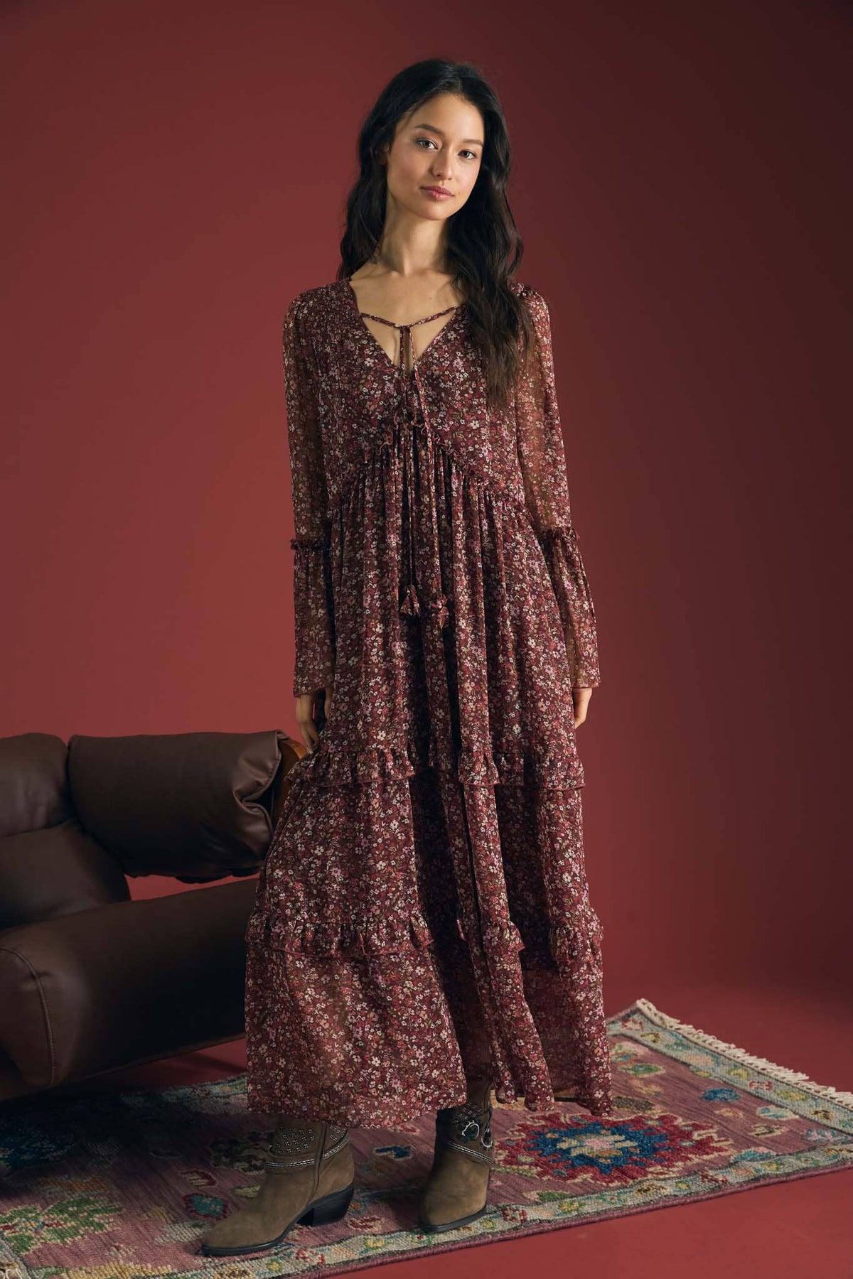 Mulled Wine Midi Dress