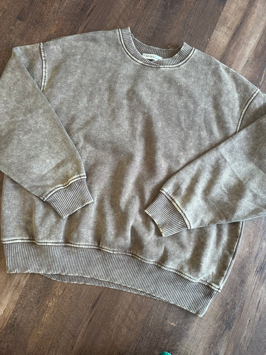 Nina Mocha Washed Pullover