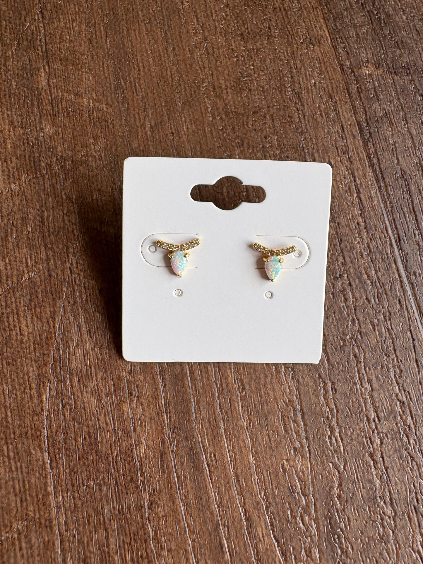 Opal Teardrop Stud