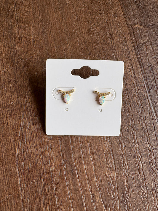 Opal Teardrop Stud
