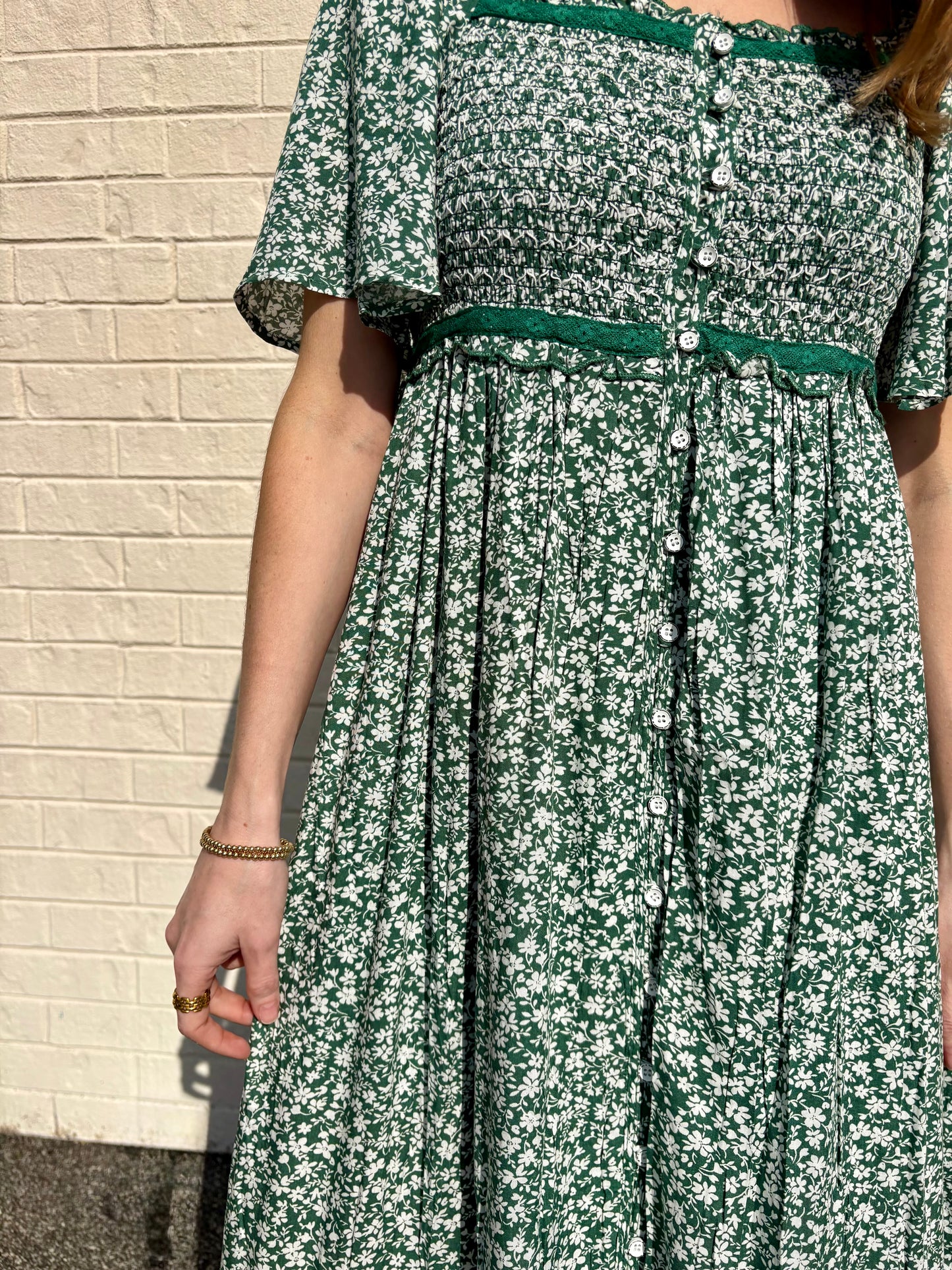 Eucalyptus Flutter Sleeve Maxi Dress