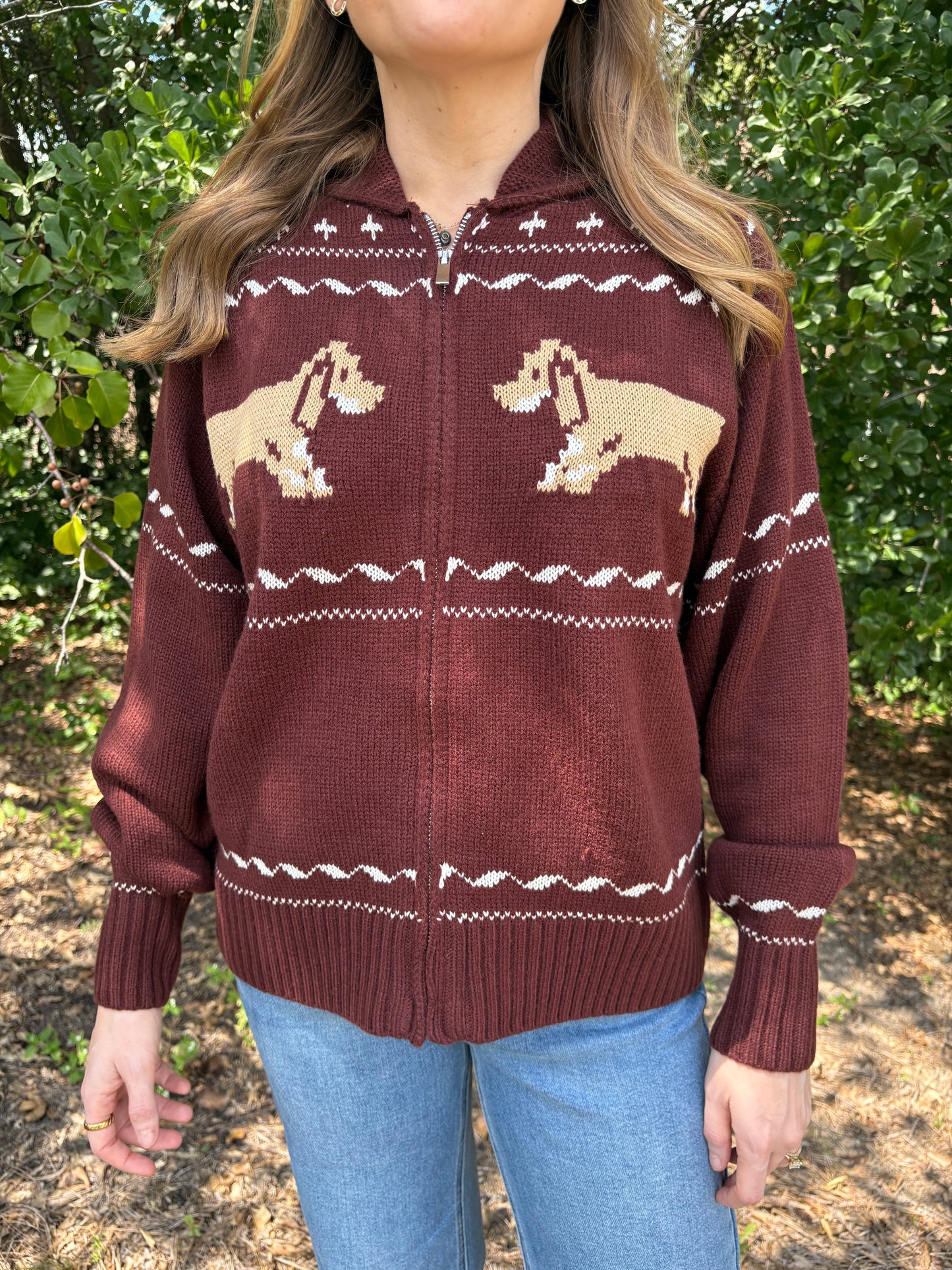 Dachshund Zip Up Cardigan