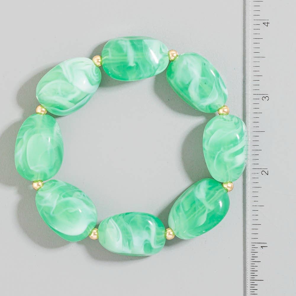 Chunky Marble Resin Beaded Bracelets