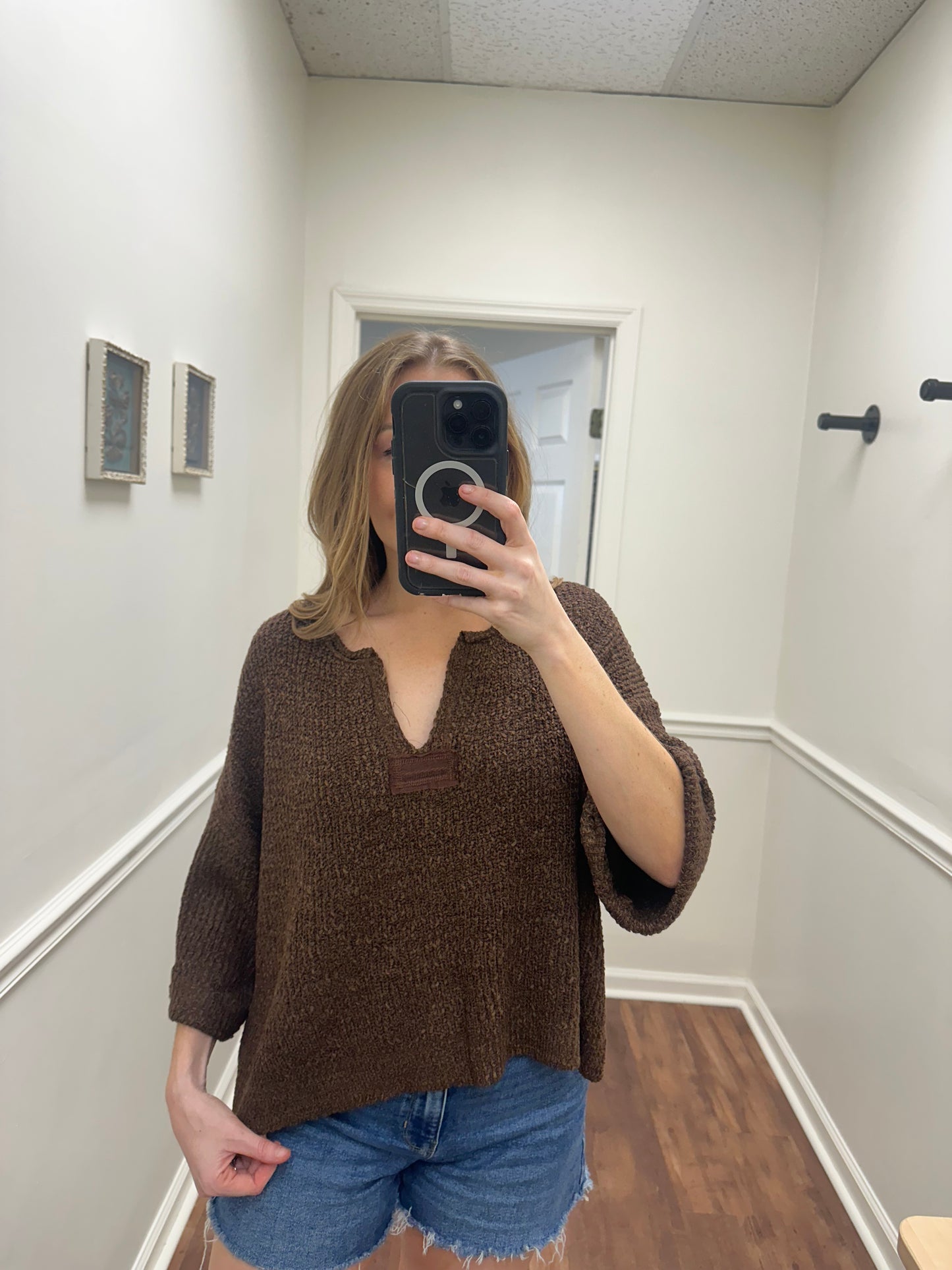 Wren Brown Sweater Top
