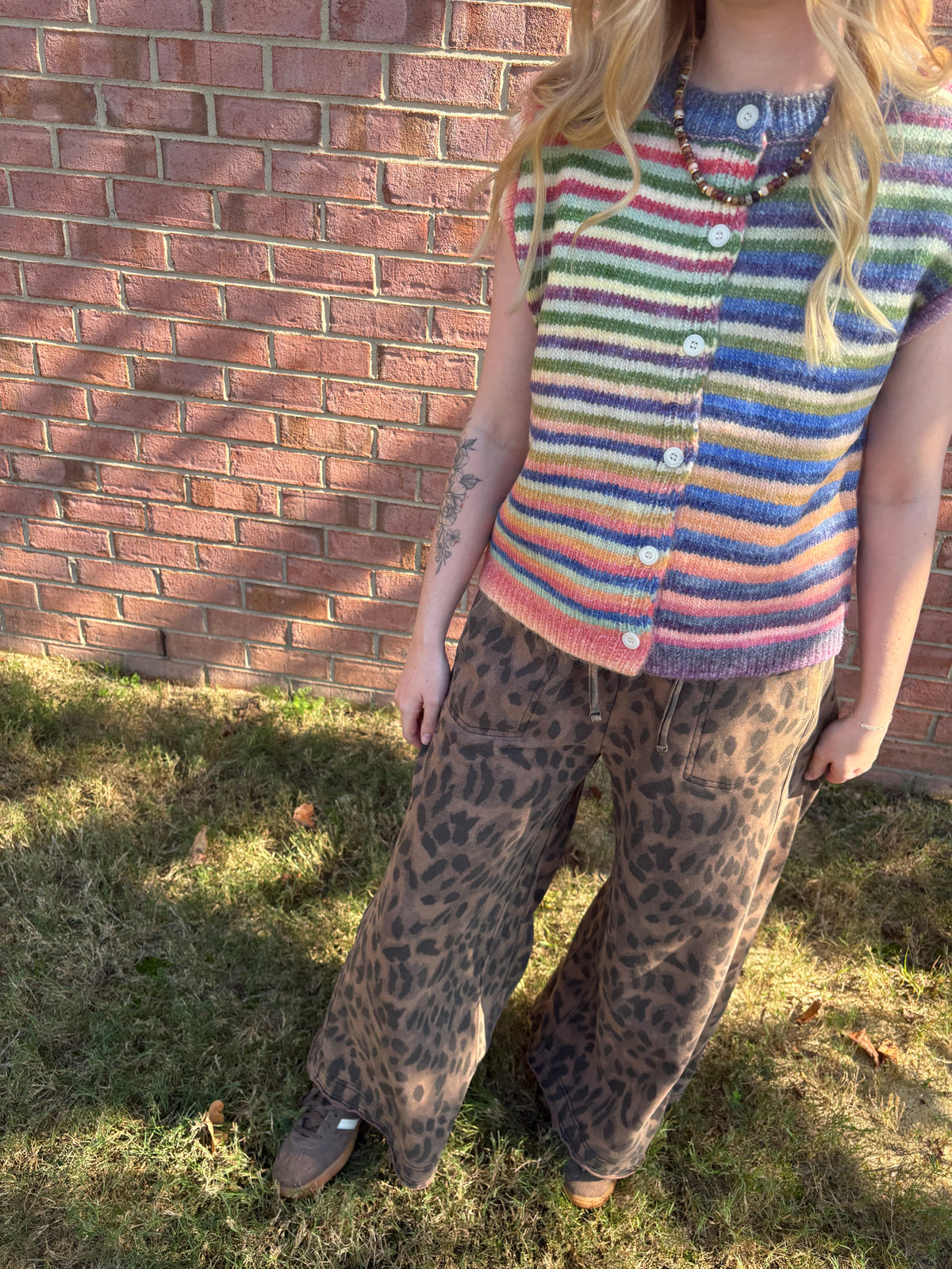 Leopard Washed Pants