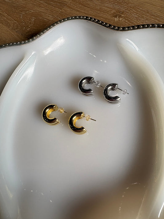 24K C Hoop Huggies