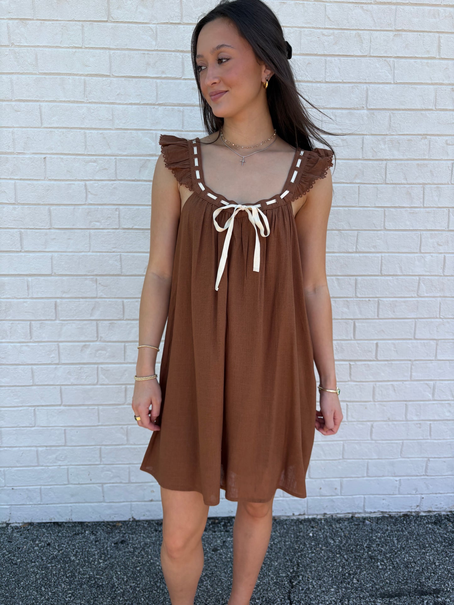 Roxy Mocha Mini Dress
