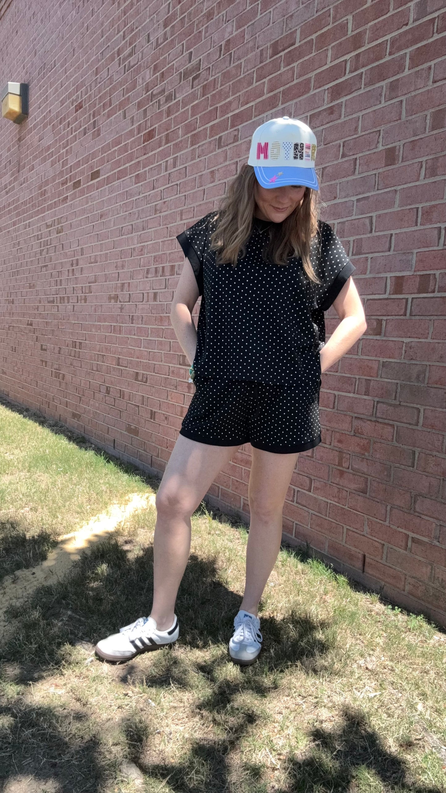 Black Polka Dot Shorts Set