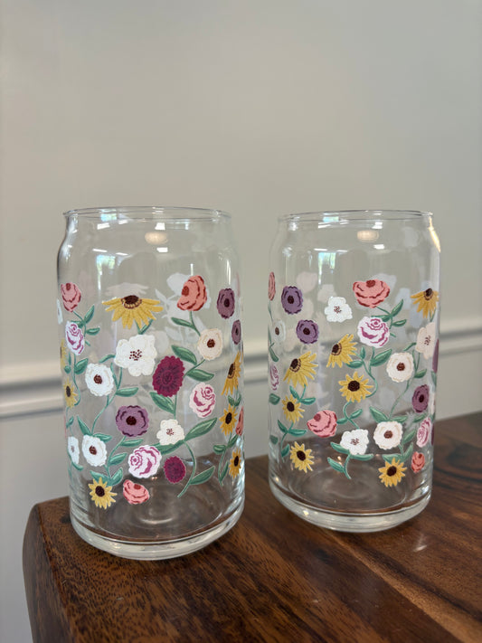 Floral Glass Cup