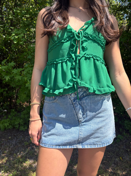 Criss Cross Denim Skort