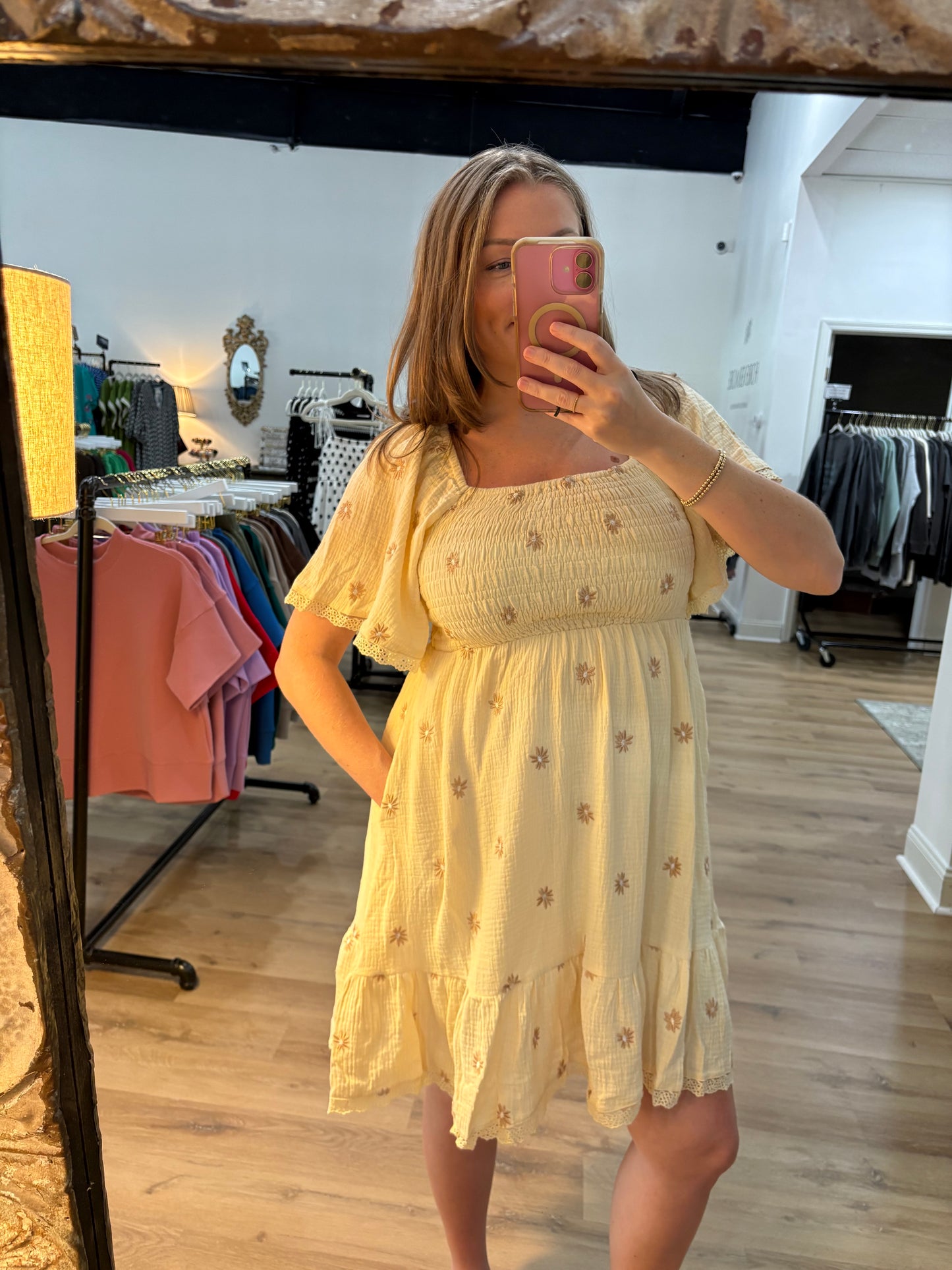 Bailey Cream Embroidered Mini Dress