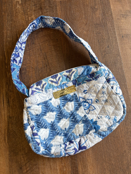 Blue Quilted Shoulder Bag