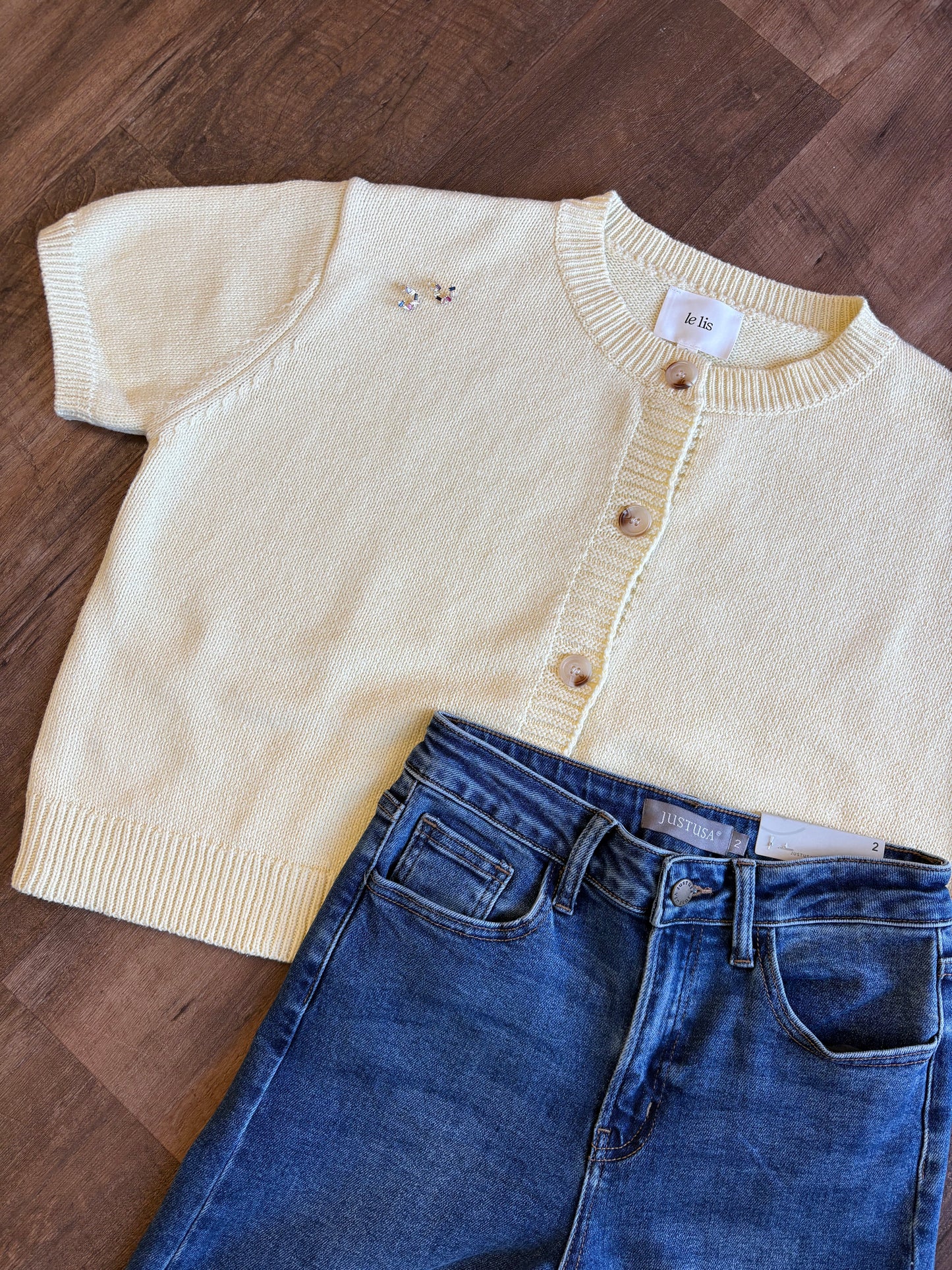 Butter Yellow Short Sleeve Cardigan