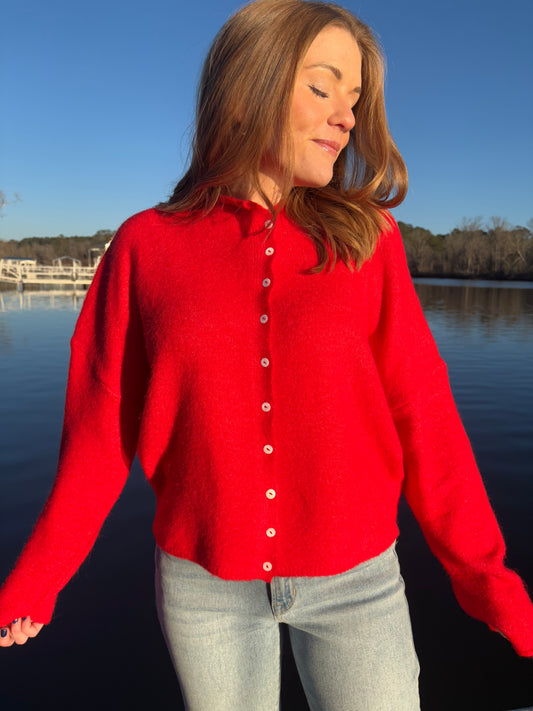 Red Piper Cardigan