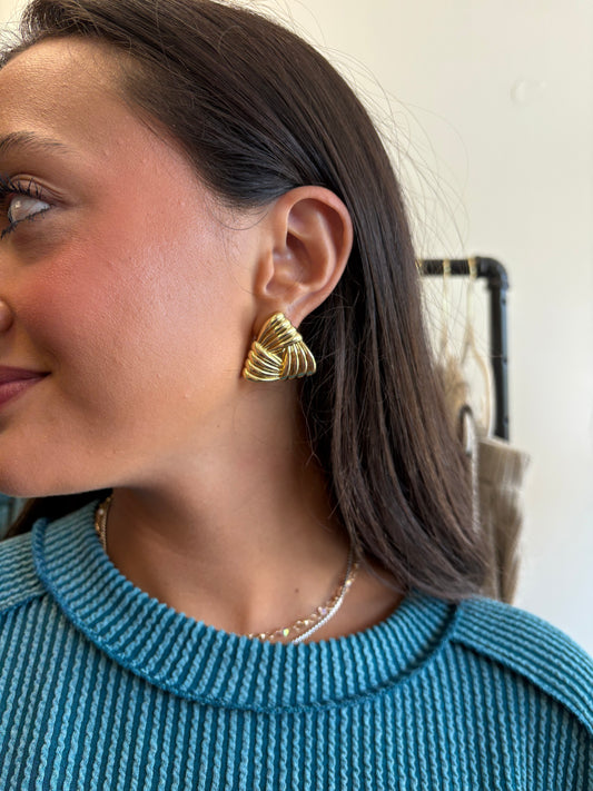 Triangle Knot Stud Earrings