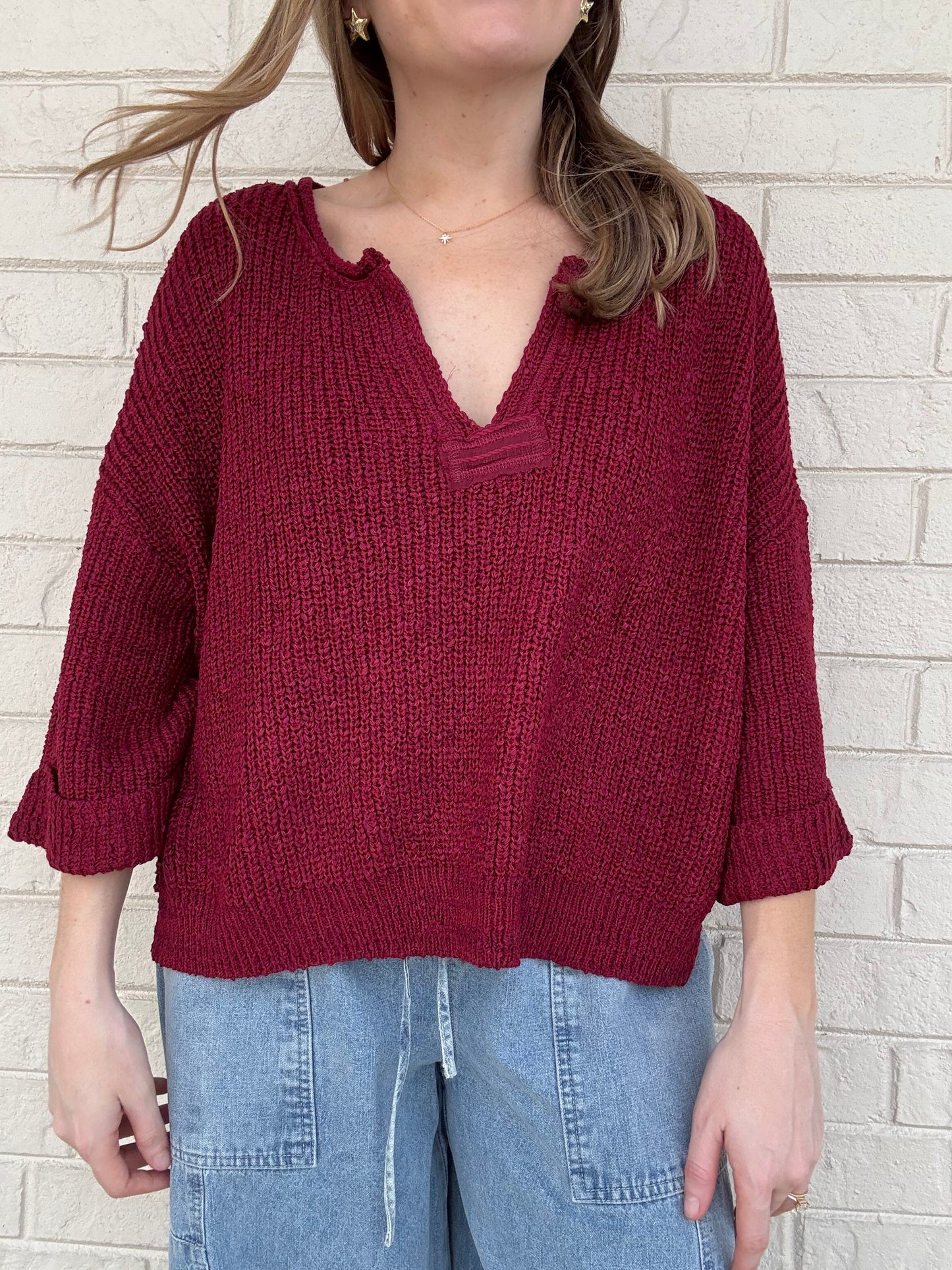 Wren Cabernet Sweater Top