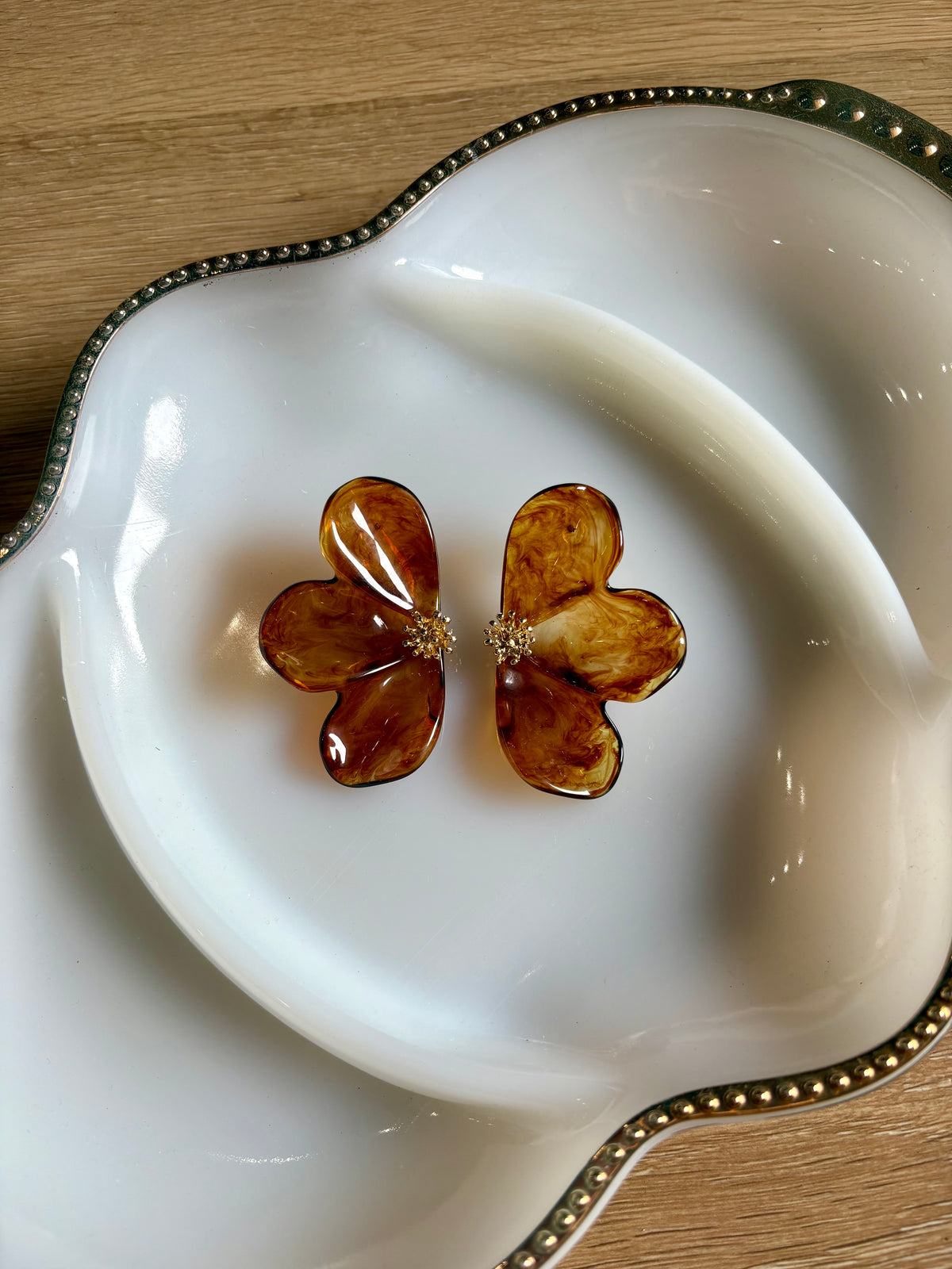Brown Flower Earrings