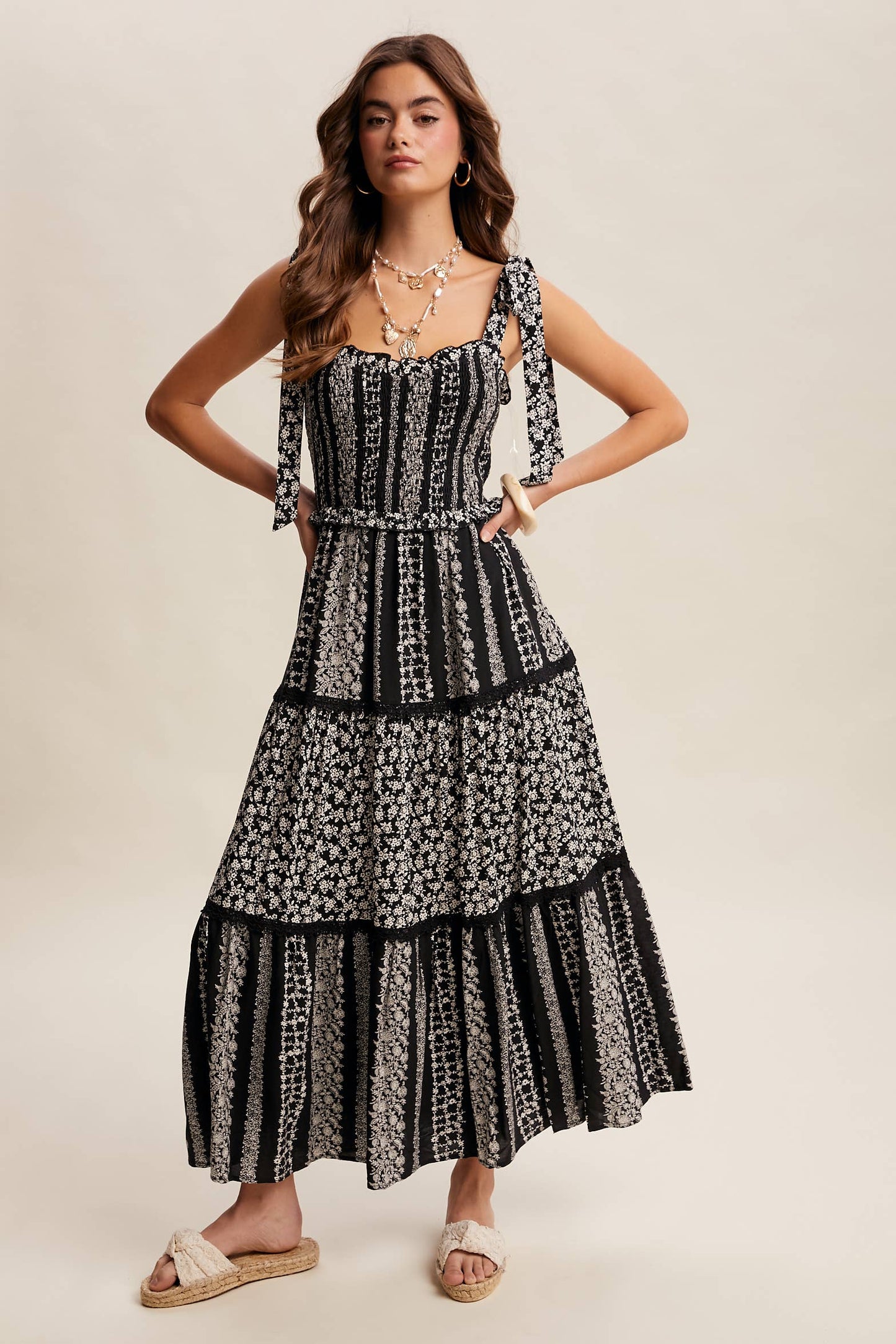 Floral Smocked Tiered Maxi Dress