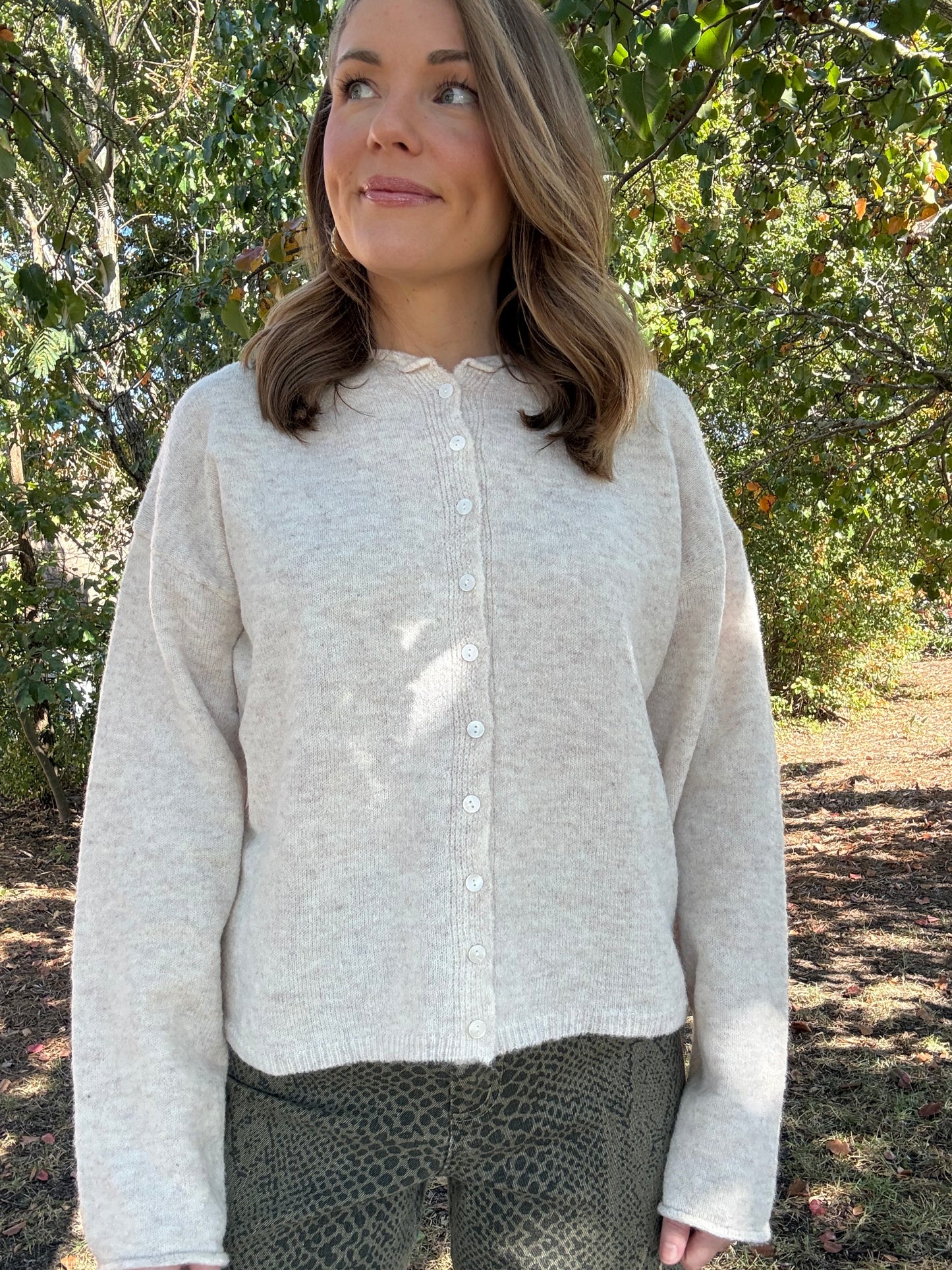 Jacie Oatmeal Cardigan