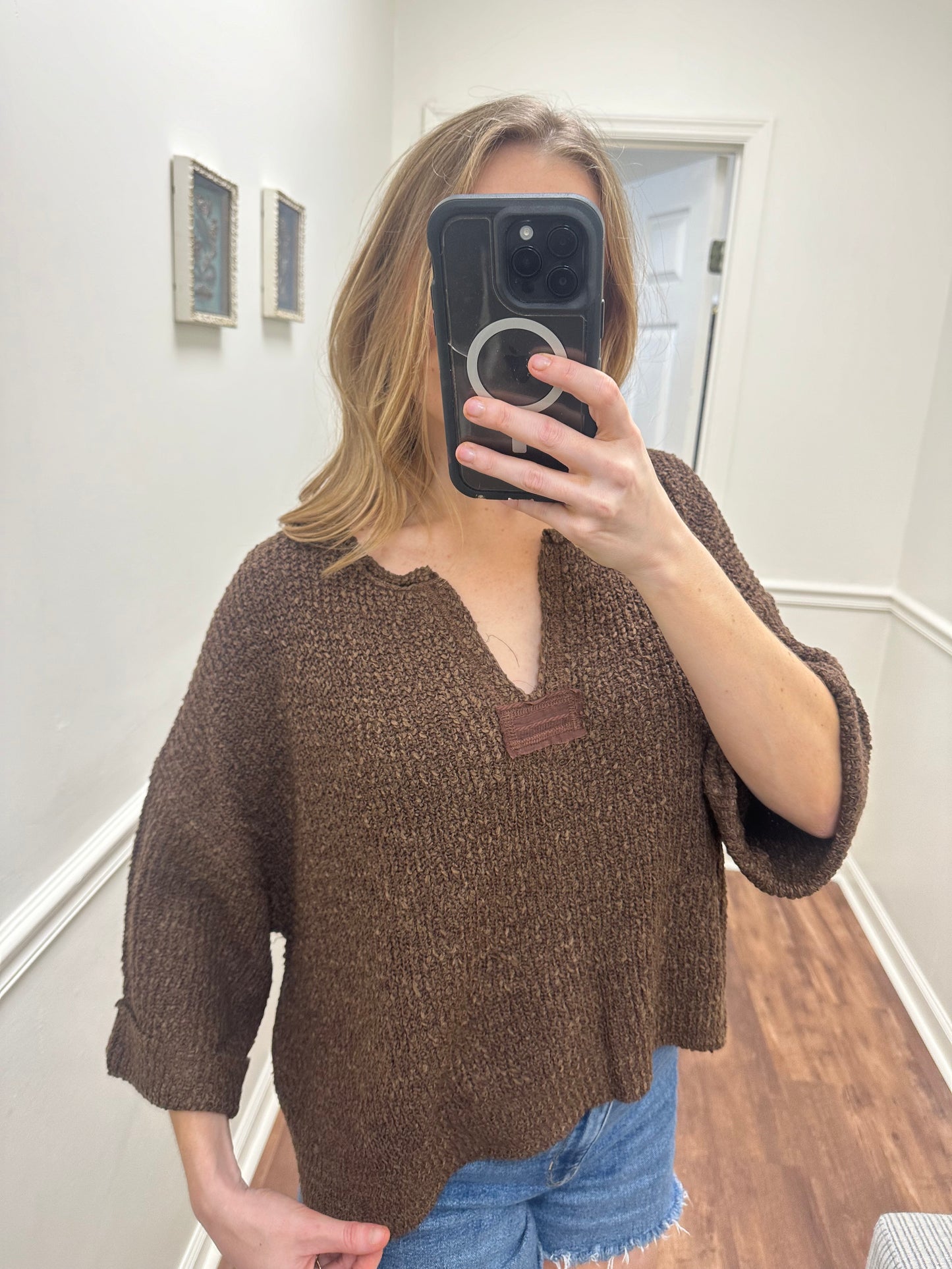 Wren Brown Sweater Top