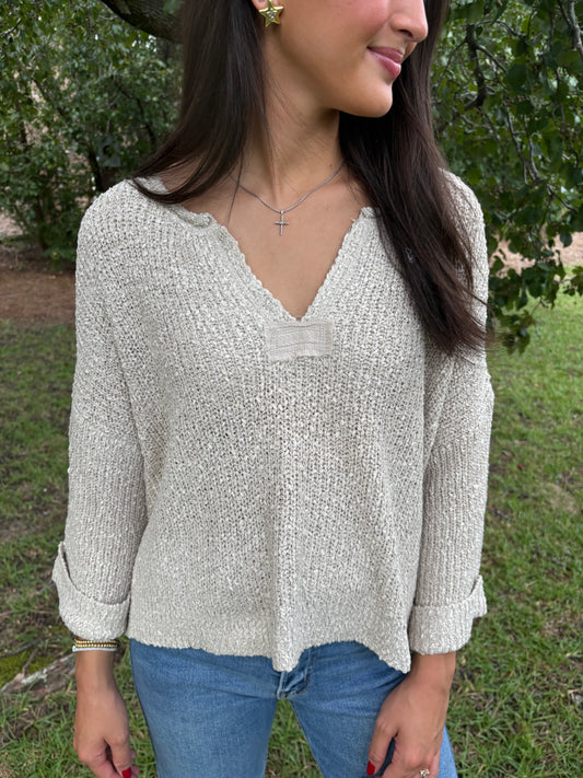 Wren Oatmeal Sweater Top