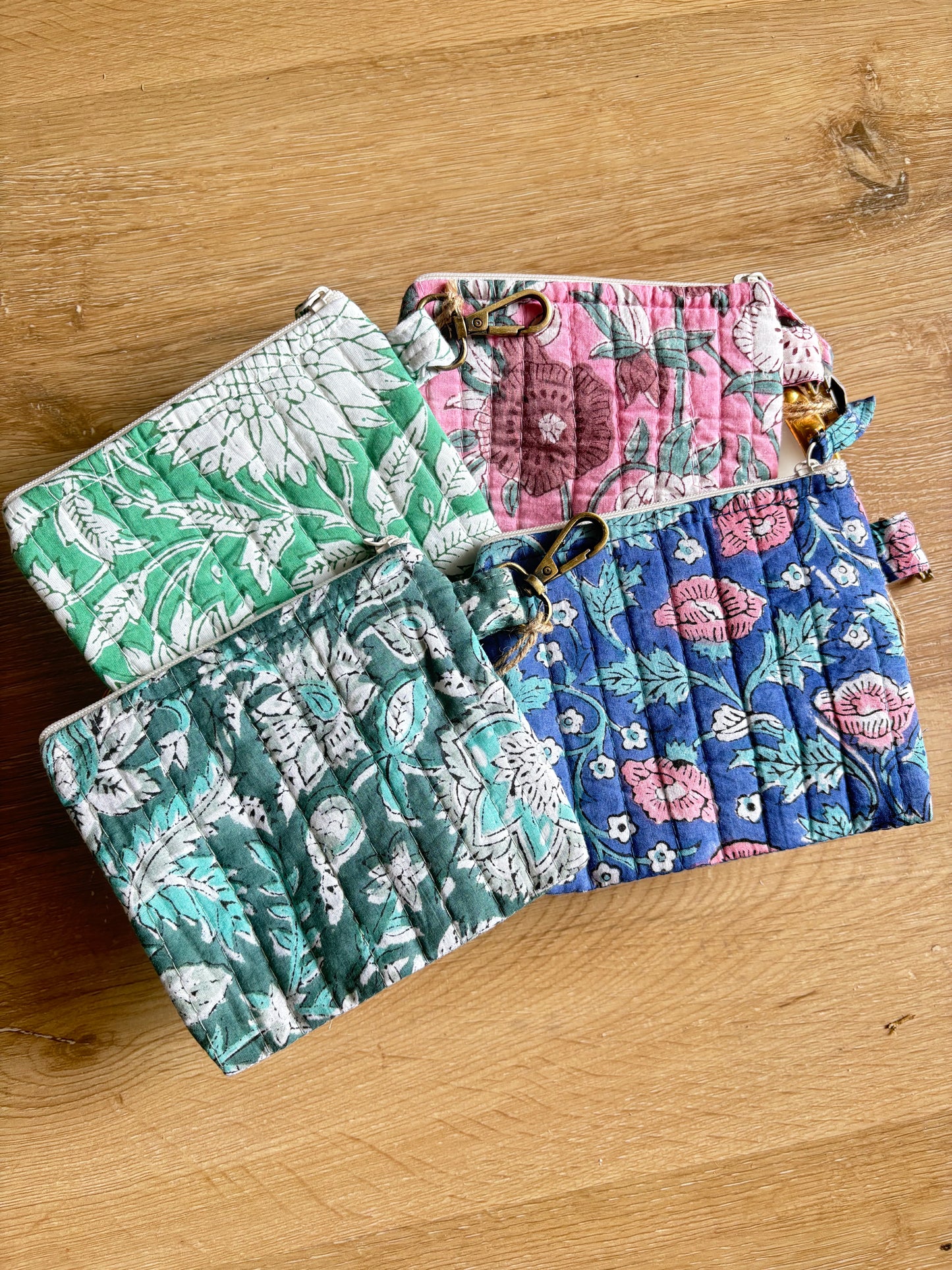 Mini Quilted Zipper Pouches
