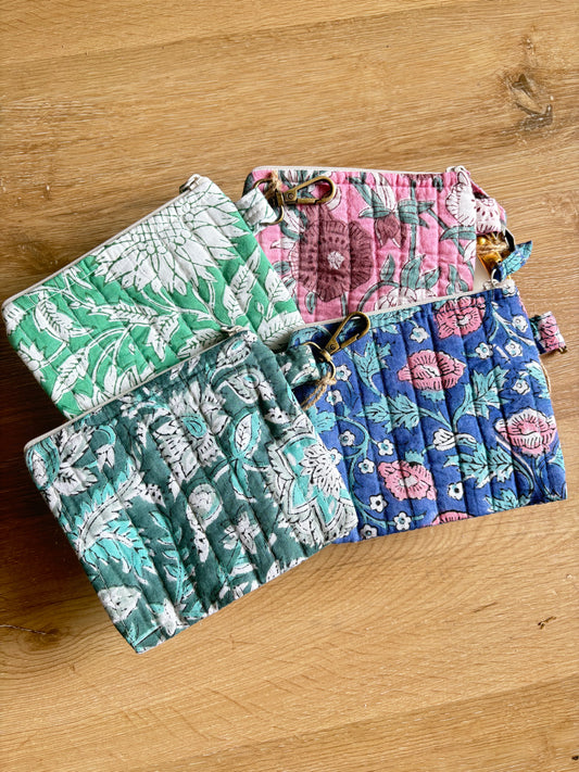 Mini Quilted Zipper Pouches