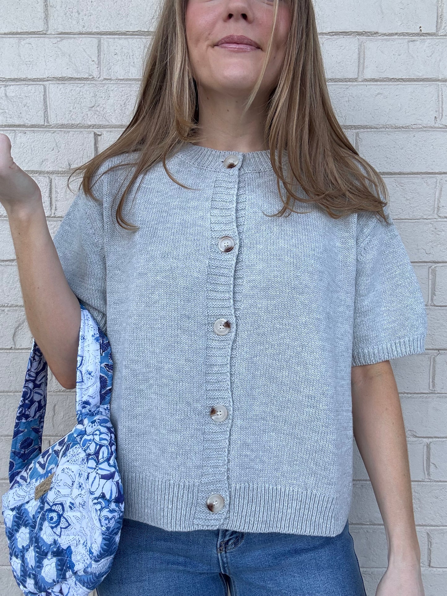Carter Grey Short Sleeve Cardigan
