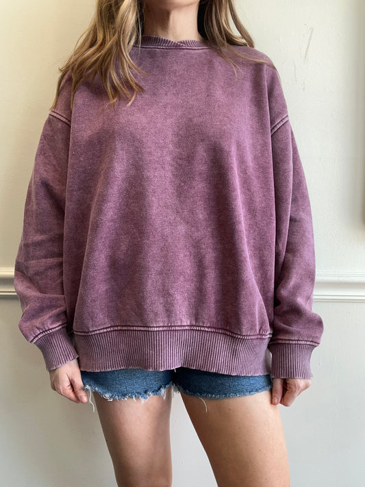 Nina Plum Washed Pullover