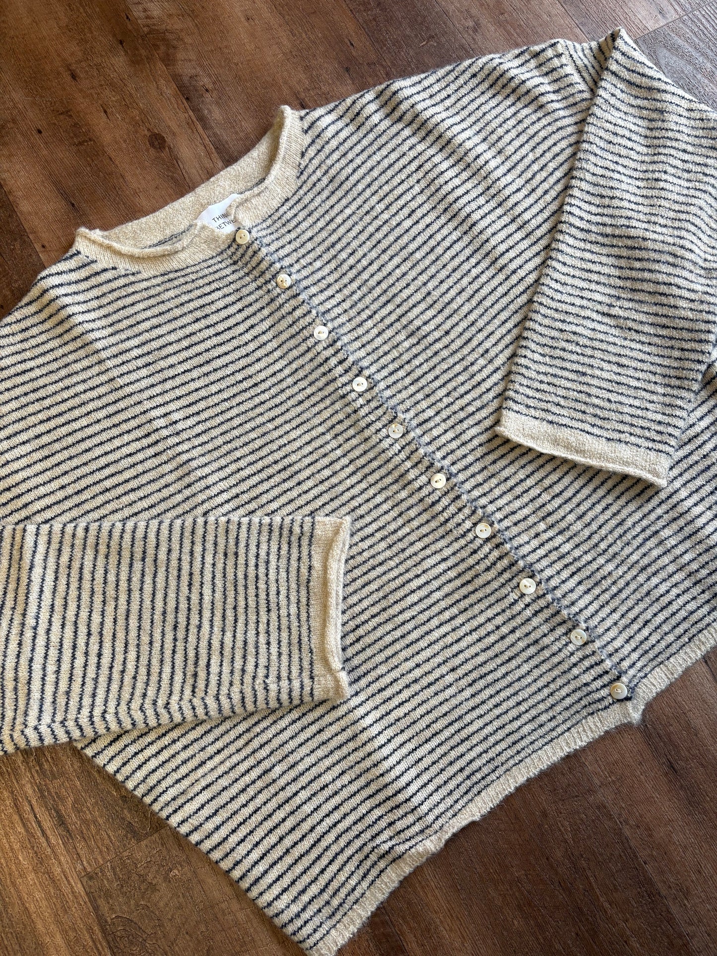 Natural Pinstripe Piper Cardigan