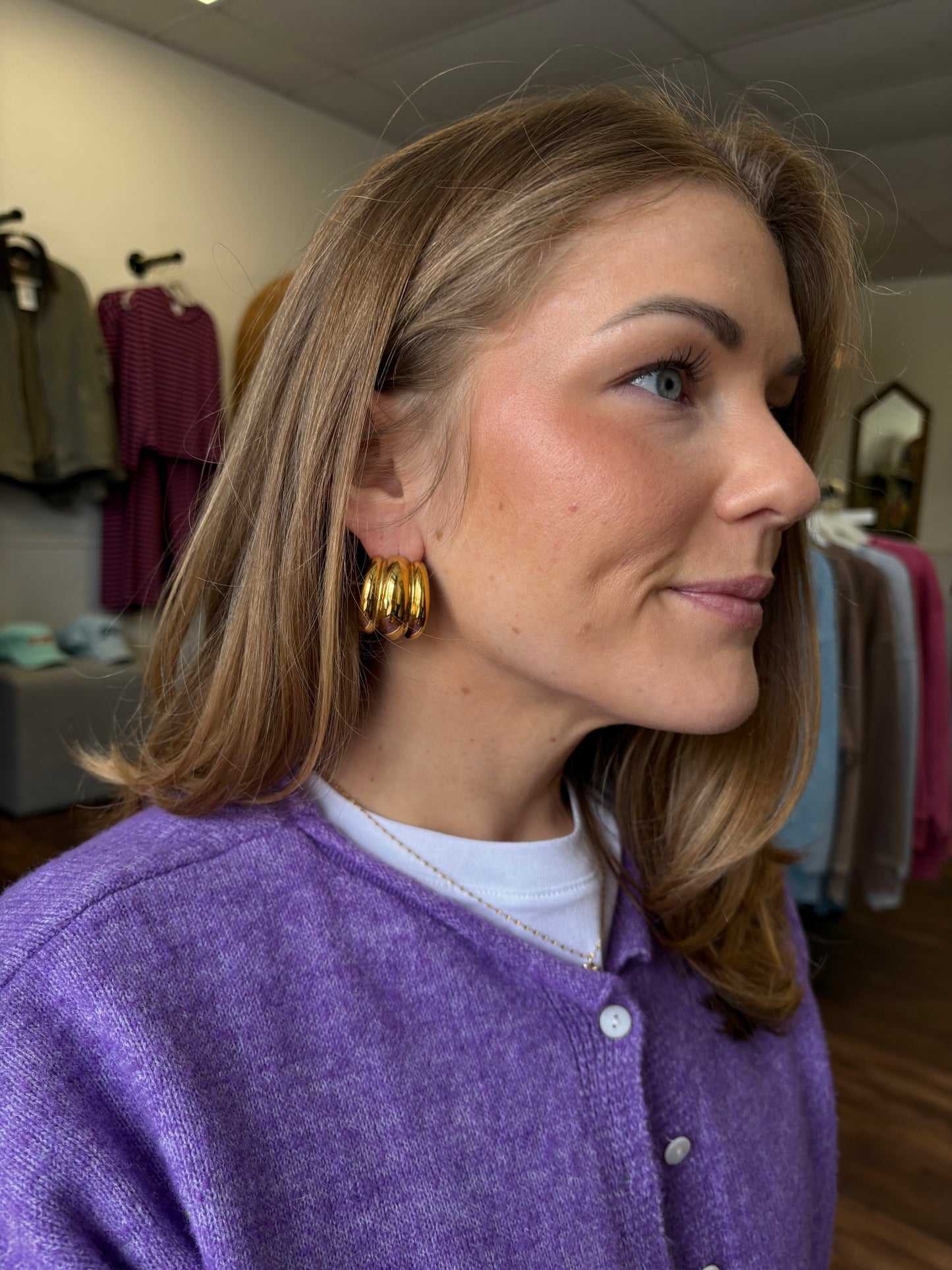 18K Gold Spiral Earrings