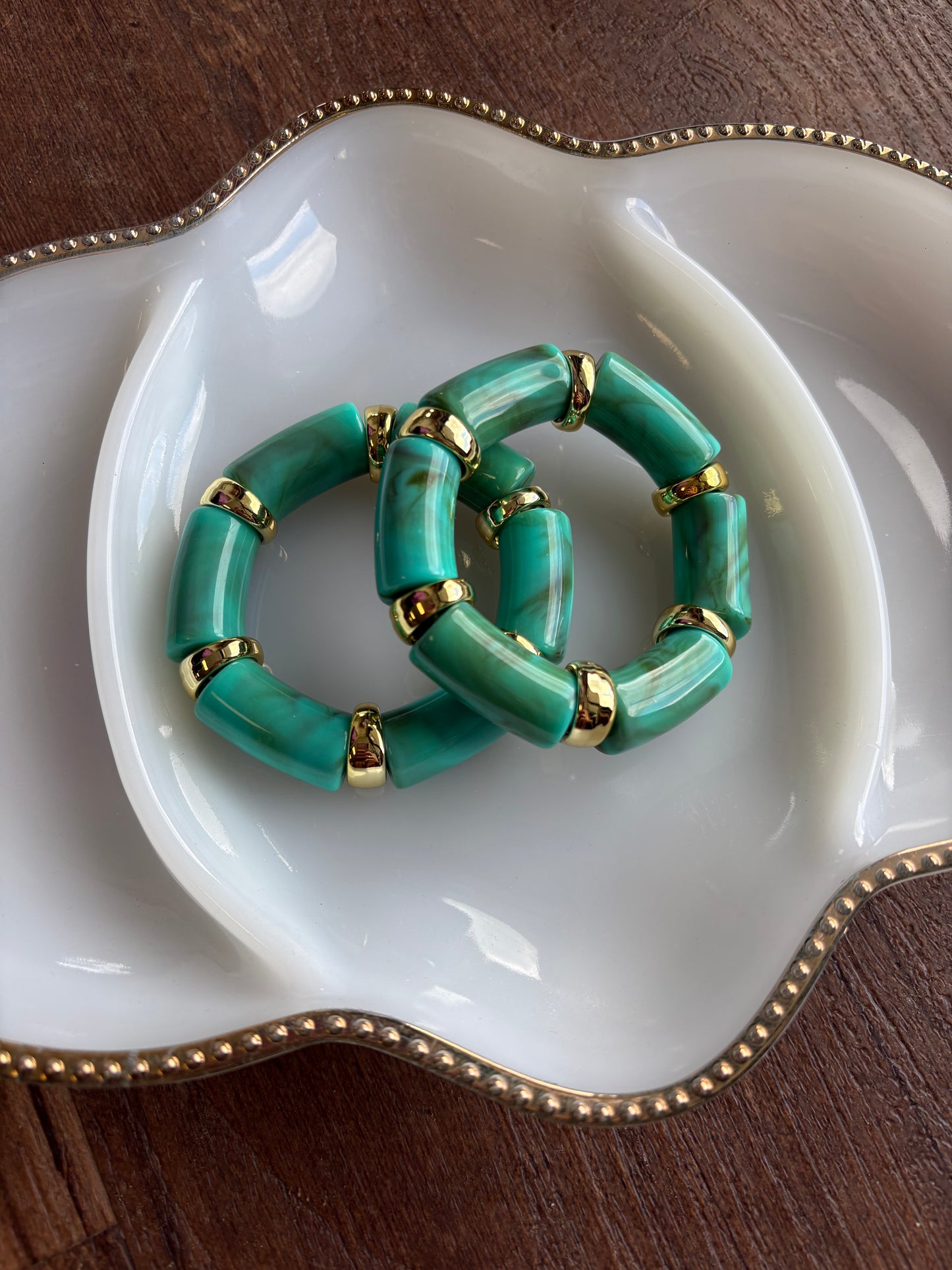 Resin Cylinder Block Bracelets