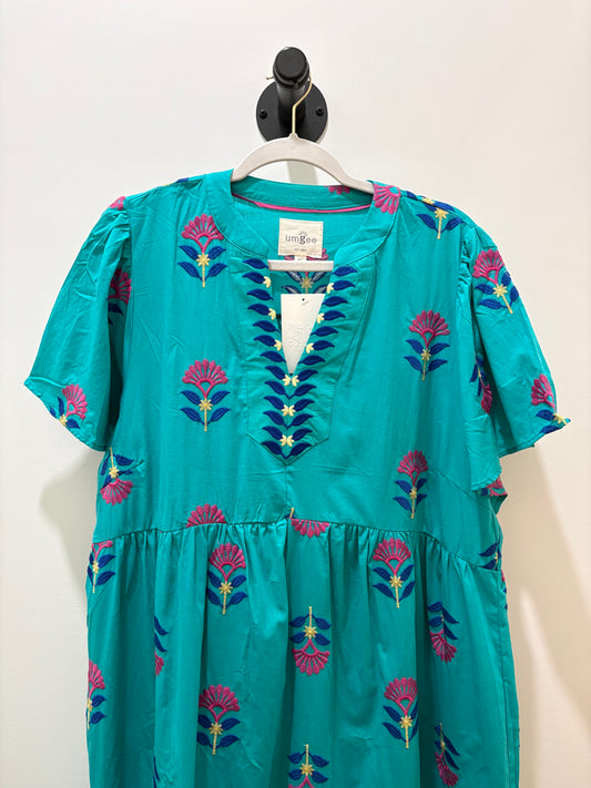 Lively Teal Midi Dress