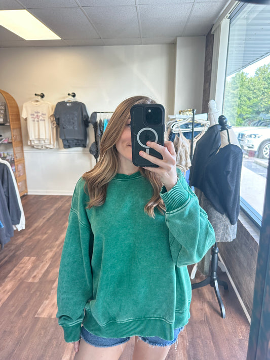 Nina Forest Washed Pullover