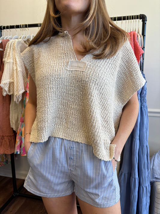 Benny Oatmeal Sweater Top