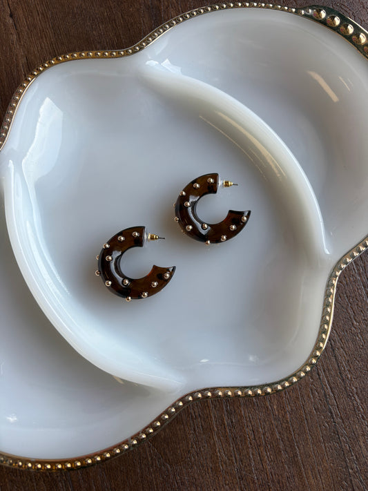 Tortoise Studded Hoop
