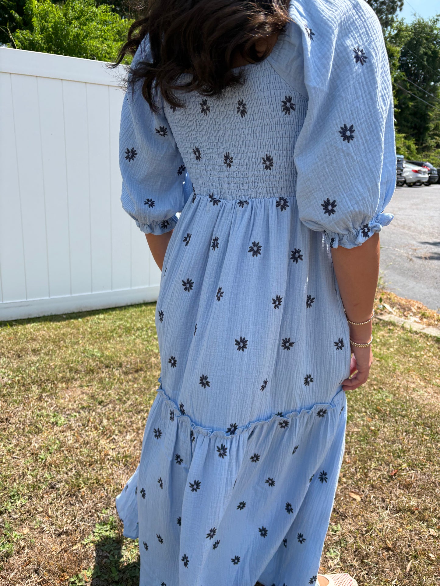 Bailey Blue Embroidered Maxi Dress