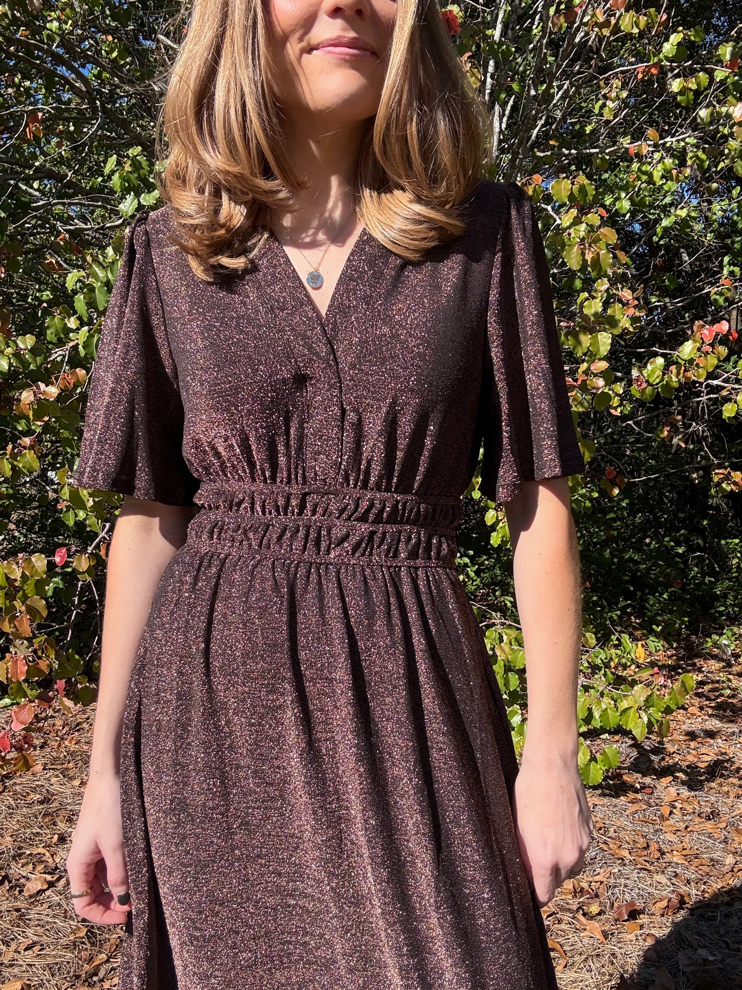Bronze Knit Maxi Dress