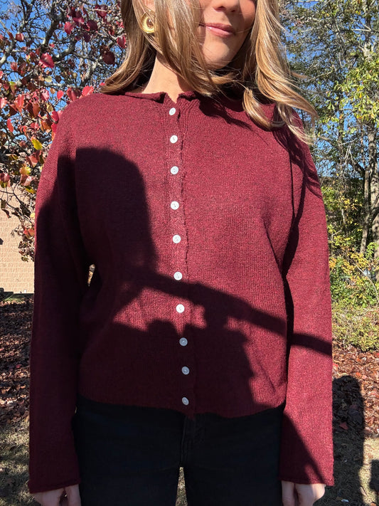 Jacie Burgundy Cardigan