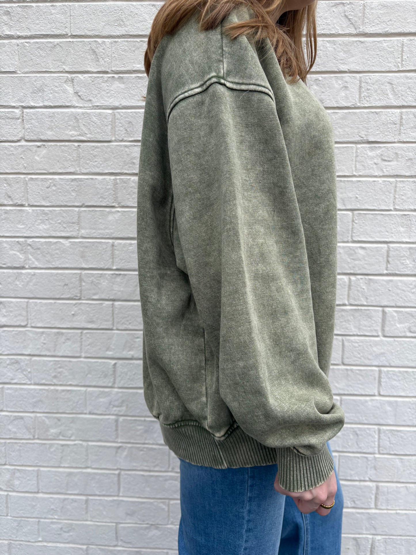 Nina Olive Washed Pullover