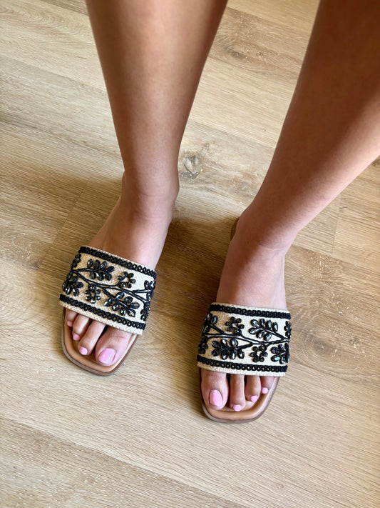 Beaded Raffia Sandal