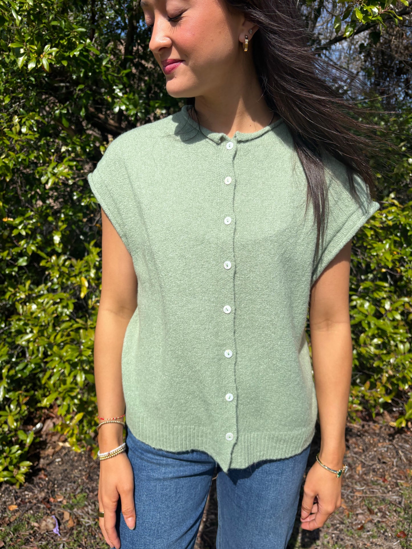 Matcha Piper Vest Cardigan