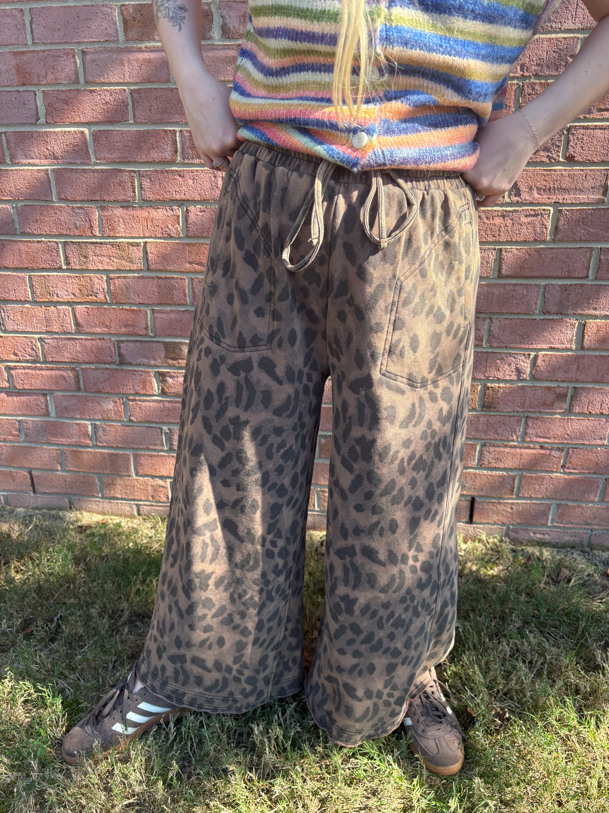 Leopard Washed Pants