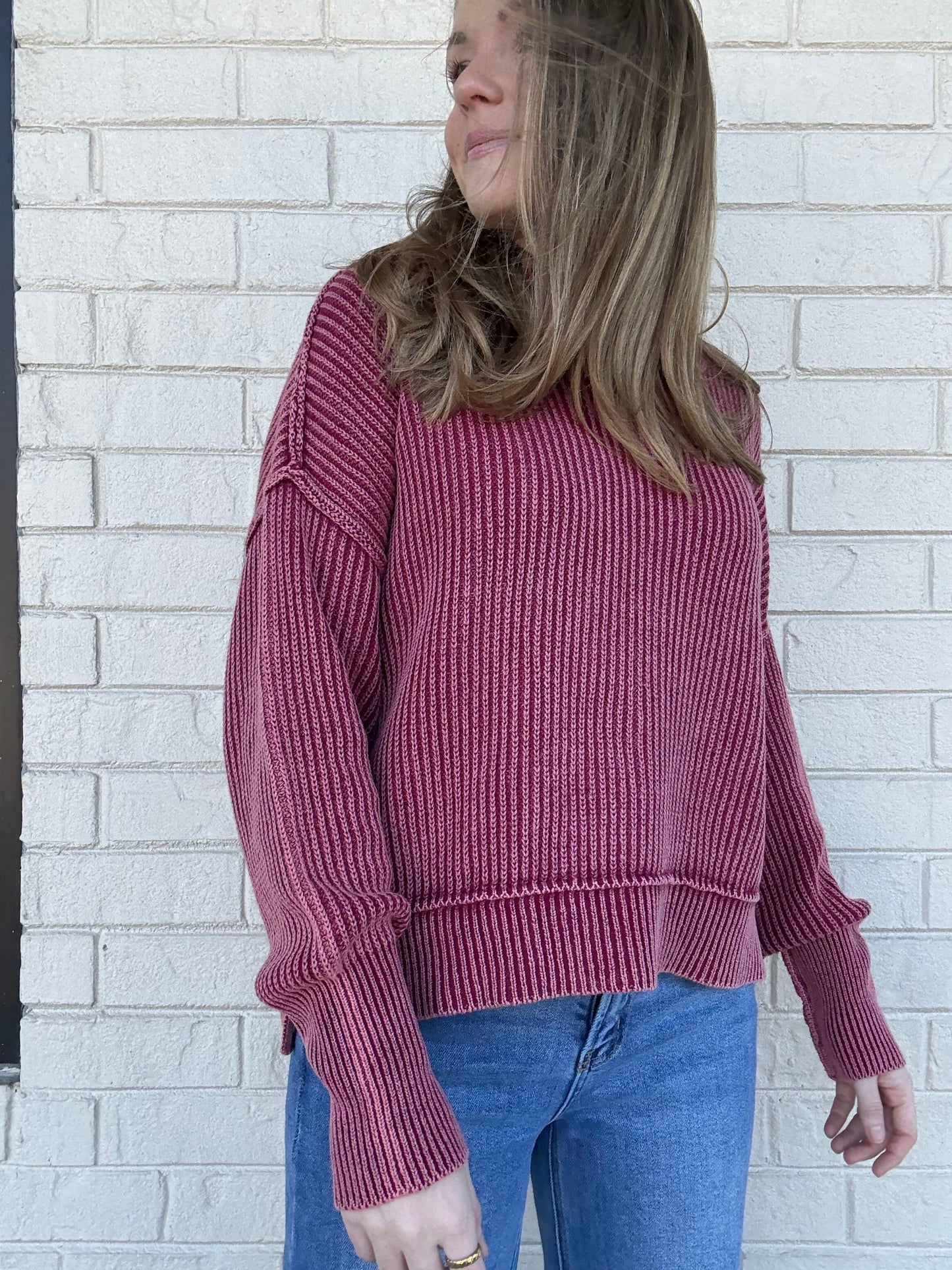 Ophelia Burgundy Sweater