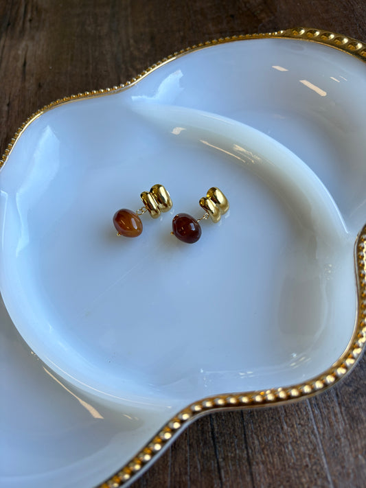 18K Agate Drop Earrings