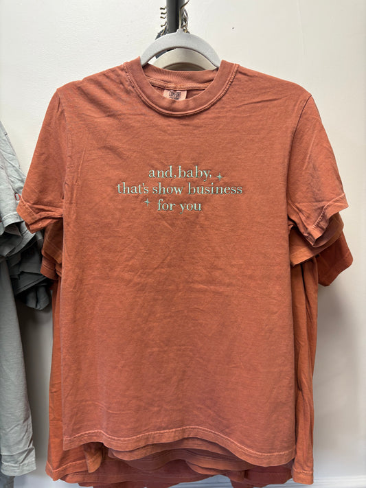 Show Business Rust Embroidered Tee